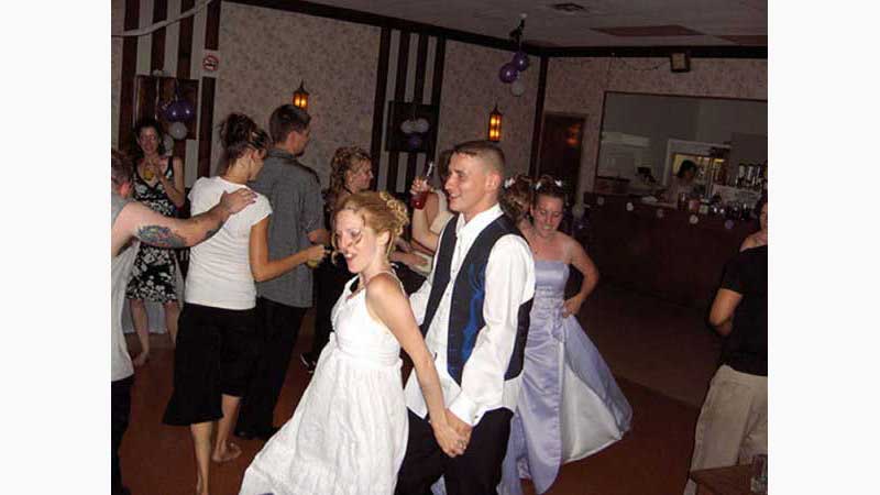From wedding 2, DJ Kitchner, Wedding reception dance, conga line everyone having a blast. Taken in Kitchener Ontario